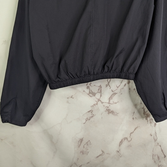 Everlane Blouse Women Black Crop The Mock Neck Bubble Top Cotton Long Balloon - Picture 9 of 15